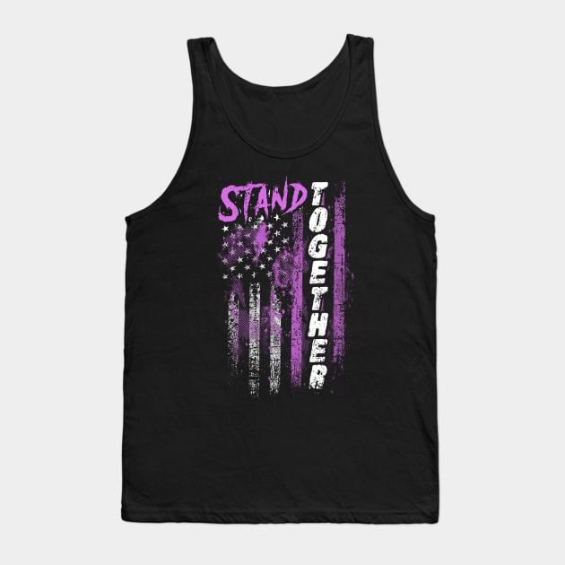 Vaginal Cancer Awareness Stand Together Flag Tank Top by KHANH HUYEN